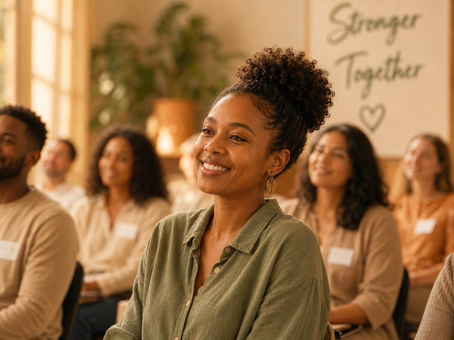 Caregivers attending a supportive community event